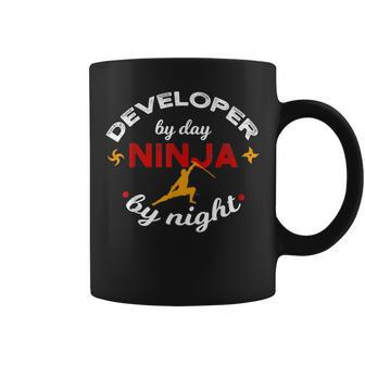 Developer By Day Ninja By Night Debugging Coder Geek Coffee Mug | Mazezy