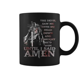 The Devil Saw Me With My Head Down Thought He'd Won Jesus Coffee Mug - Seseable