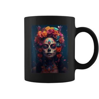 Dia De Los Muertos Sugar Skull Day Of The Dead Mexican Coffee Mug | Mazezy AU
