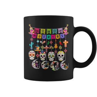 Dia De Los Muertos Sugar Skulls Moon Cat Mexican Day Of Dead Coffee Mug - Thegiftio UK