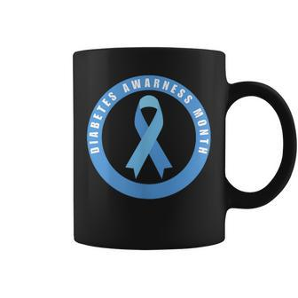 Diabetes Awareness Month Blue Love Ribbon Support T1d T2d Coffee Mug | Mazezy