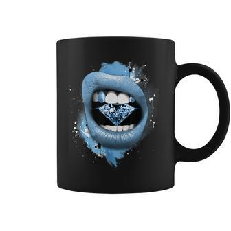 Diamond Lips University Blue 1S Matching Coffee Mug - Monsterry