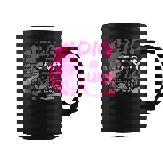 Dig For A Cure Breast Cancer Awareness Volleyball Pink Coffee Mug | Mazezy