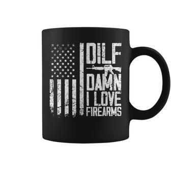 Dilf Damn I Love Firearms Funny Coffee Mug - Seseable