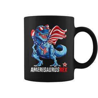 Dinosaur 4Th Of July Kids Boys Men Amerisaurus T Rex Funny  Coffee Mug