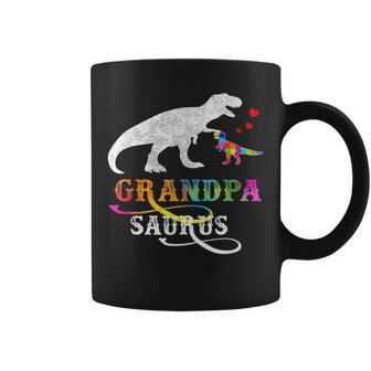 Dinosaur Grandpa Saurus Grandpasaurus Autism Awareness Coffee Mug | Mazezy