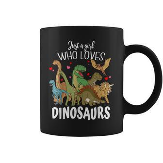 Dinosaur Just A Girl Who Loves Dinosaurs T-Rex Brachiosaurus Coffee Mug - Seseable