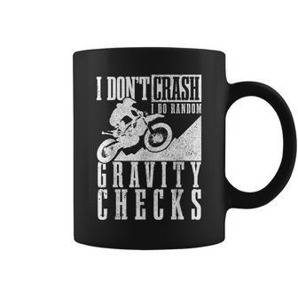 Dirt Bike Crash Random Gravity Check Motocross Racing Coffee Mug | Mazezy