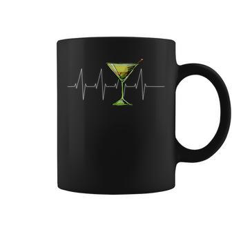 Dirty Martini Heartbeat T Cocktail Glass Happy Hour Coffee Mug | Mazezy
