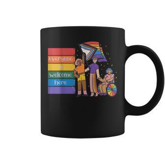 Disability Pride Everyone Is Welcome Here Human Rights Coffee Mug | Mazezy