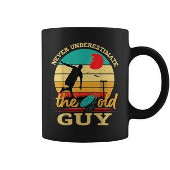 Disc Golf Never Underestimate The Old Guy Vintage Funny Gift For Mens Coffee Mug - Seseable