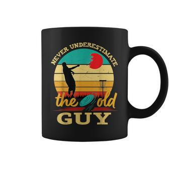 Disc Golf Never Underestimate The Old Guy Retro Vintage Coffee Mug - Seseable