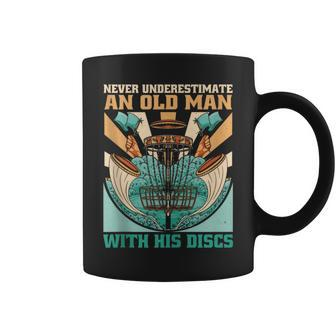 Disc Golf Never Underestimate An Old Man With His Discs Coffee Mug - Thegiftio UK