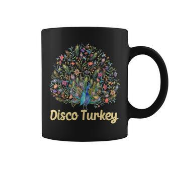 Disco Turkey Funny Peacock Feathers Fancy Thanksgiving Day Coffee Mug - Monsterry