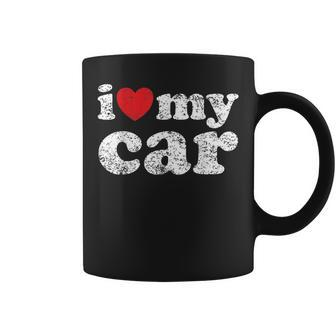 Distressed Grunge Worn Out Style I Love My Car Coffee Mug | Mazezy