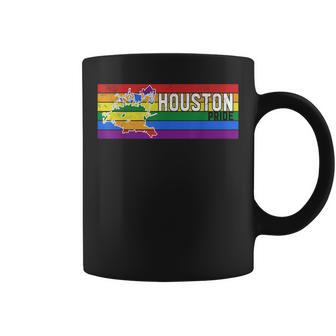 Distressed Houston Lgbt Pride Coffee Mug | Mazezy