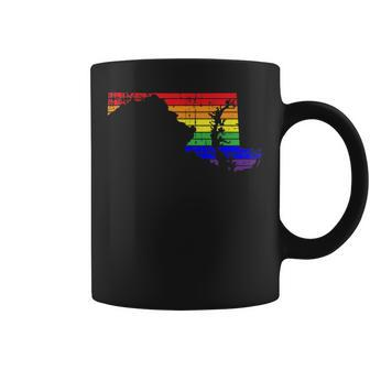 Distressed State Of Maryland Lgbt Rainbow Gay Pride Coffee Mug | Mazezy