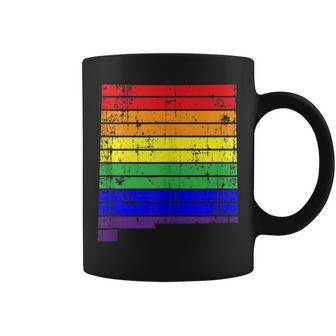 Distressed State Of New Mexico Lgbt Rainbow Gay Pride Coffee Mug | Mazezy