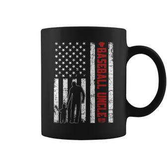 Distressed Usa American Flag Baseball Uncle Fathers Day Coffee Mug | Mazezy