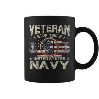 Distressed Veteran Us Navy Anchor With Rope Coffee Mug | Mazezy