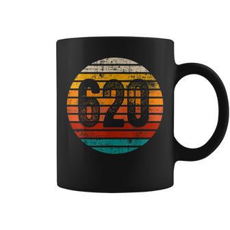 Distressed Vintage Sunset 620 Area Code Coffee Mug | Mazezy