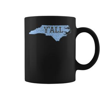 Distressed Yall North Carolina Funny Coffee Mug | Mazezy
