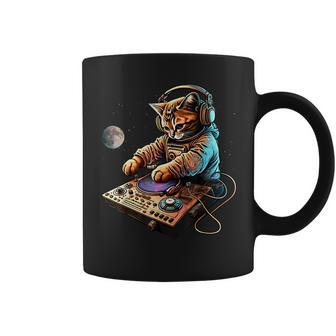 Dj Cat Cute Space Cat Disc Jockey Cat In Astronaut Suit Coffee Mug - Seseable