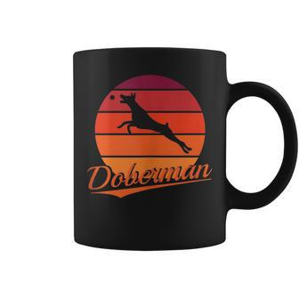 Doberman Pinscher Retro Sunset Dog Pet Lover Coffee Mug | Mazezy