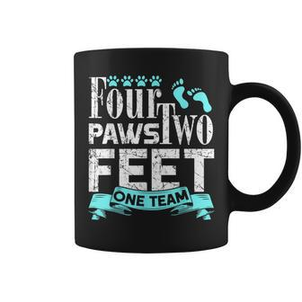 Dog Agility Four Paws Two Feet One Team Dog Gift Coffee Mug | Mazezy