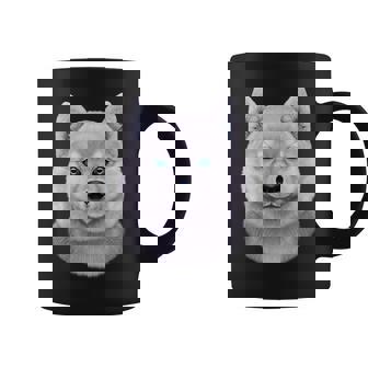 Dog Akita White Akita Dog Face Coffee Mug - Monsterry