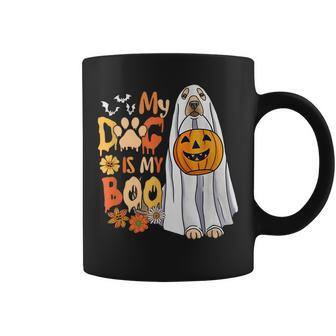 My Dog Is Boo Halloween Cute Dog With Pumpkin Fall Season Halloween Coffee Mug | Mazezy