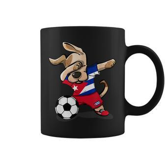 Dog Dabbing Soccer Cuba Jersey Cuban Football Coffee Mug | Mazezy