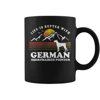 Dog German Shorthaired Life Better German Shorthaired Pointer Vintage Dog Mom Dad Coffee Mug - Monsterry DE