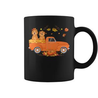 Dog Goldendoodle Pumpkin Truck Fall Leaf Thanksgiving Halloween Coffee Mug - Monsterry