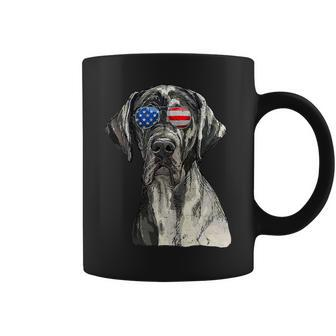 Dog Great Dane Sunglasses American Usa Flag 4Th Of July Fourth Coffee Mug - Monsterry