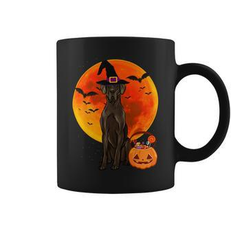 Dog Halloween Black Great Dane Jack O Lantern Pumpkin Coffee Mug - Monsterry