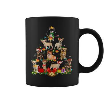 Dog Lover Chihuahua Tree Christmas Light Xmas Pajama Coffee Mug - Thegiftio UK
