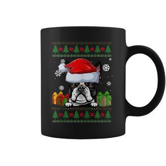 Dog Lovers Boston Terrier Santa Hat Ugly Christmas Sweater Coffee Mug - Monsterry DE