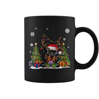 Dog Lovers Cute Rottweiler Santa Hat Ugly Christmas Sweater Coffee Mug - Monsterry DE