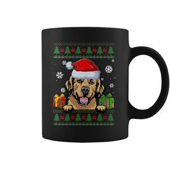 Dog Lovers Golden Retriever Santa Hat Ugly Christmas Sweater Coffee Mug - Monsterry DE