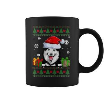 Dog Lovers Siberian Husky Santa Hat Ugly Christmas Sweater Coffee Mug - Monsterry DE