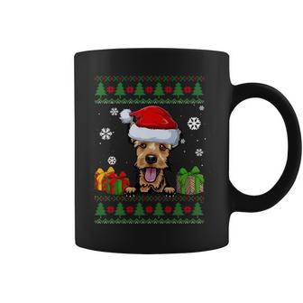 Dog Lovers Welsh Terrier Santa Hat Ugly Christmas Sweater Coffee Mug - Monsterry DE
