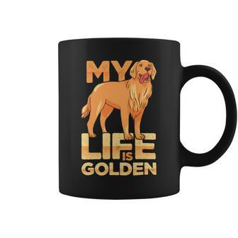 Dog Pet Life Is Golden Retriever Funny Dog Owners Coffee Mug - Monsterry DE