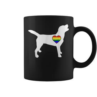 Dog Rainbow Heart Lgbt-Q Cute Puppy Gay Pride Flag Ally Coffee Mug | Mazezy