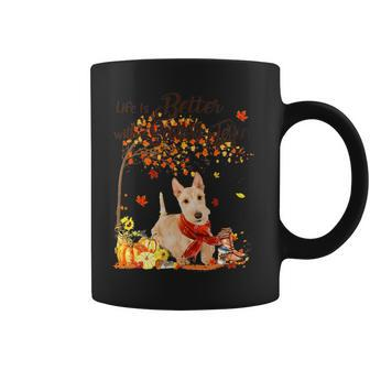 Dog Scottish Terrier Maple Tree Thanksgiving Day Cute Dog Fall 1 Coffee Mug - Monsterry CA
