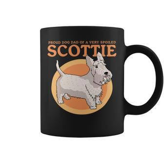 Dog Scottish Terrier Mens Dog Dad Of A Spoiled Scottie Dog Owner Scottish Terrier 2 Coffee Mug - Monsterry CA