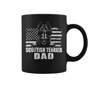 Dog Scottish Terrier Mens Scottish Terrier Dad Cool Vintage Retro Proud American Coffee Mug - Monsterry DE
