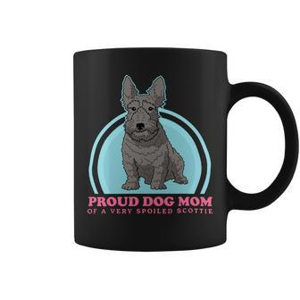 Dog Scottish Terrier Mom Of A Spoiled Scottie Dog Owner Scottish Terrier 2 Coffee Mug - Monsterry