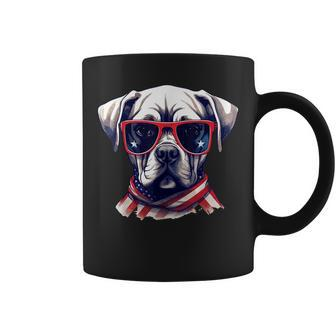 Dog Sunglasse American Flag Funny Fathers Day & 4Th Of July Coffee Mug | Mazezy