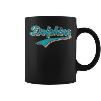 Dolphins Sports Name Vintage Retro For Boy Girl Coffee Mug | Mazezy
